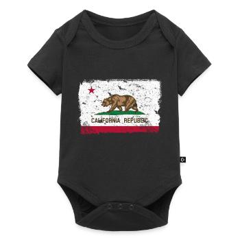 Californie Drapeau Vintage - Body à manches courtes Premium Bébé - noir - Devant