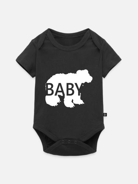 Baby Bär Weiss Tolle Geschenkidee - Baby Premium Kurzarmbody - Schwarz