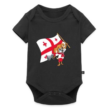 Georgia fan chien - Body à manches courtes Premium Bébé - noir - Devant