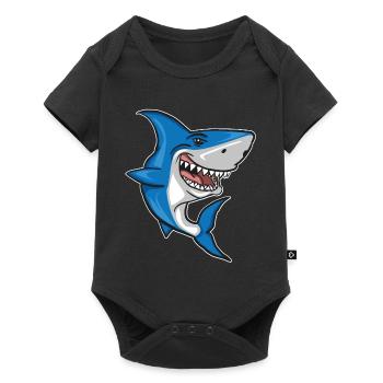 Shark - Fish - Baby Premium short-sleeve bodysuit - black - Front