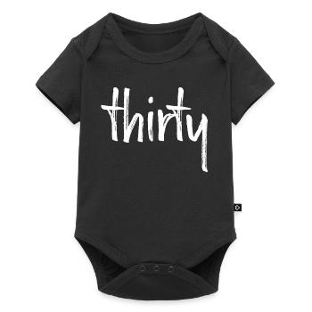 30 trente 30. numéro de cadeau d'anniversaire numéro 30 - Body à manches courtes Premium Bébé - noir - Devant