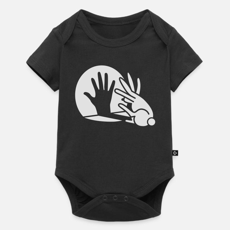 ombre de main de lapin lueur dans l'obscurité - Body à manches courtes Premium Bébé - noir