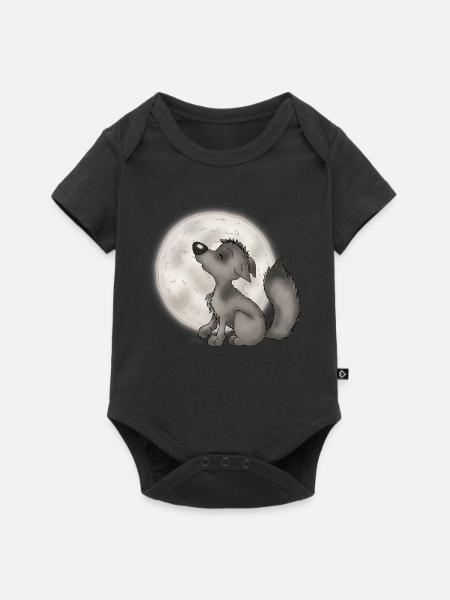 Wölfchen - Baby Premium Kurzarmbody - Schwarz