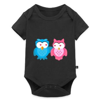 Motif enfant amoureux Owls Chemise enfant Owl - Body à manches courtes Premium Bébé - noir - Devant