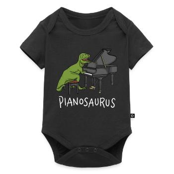 Pianosaurus Rex - Piano jouant au dinosaure - Body à manches courtes Premium Bébé - noir - Devant