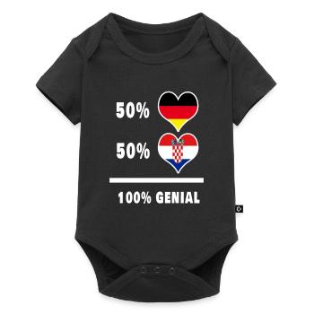 Germany and Croatia awesome / gift flag - Baby Premium short-sleeve bodysuit - black - Front