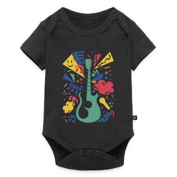 Symphonie de guitare colorée - Body à manches courtes Premium Bébé - noir - Devant