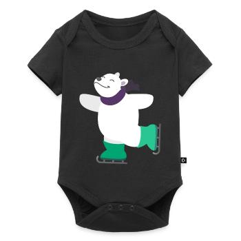 Child motif animal shirt gift idea polar bear on ice - Baby Premium short-sleeve bodysuit - black - Front