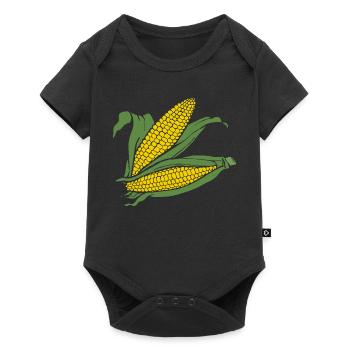 Grain graphic Yellow-green - Baby Premium short-sleeve bodysuit - black - Front