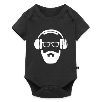 Casque Casque Barbe Style Nerd - Body à manches courtes Premium Bébé - noir - Devant