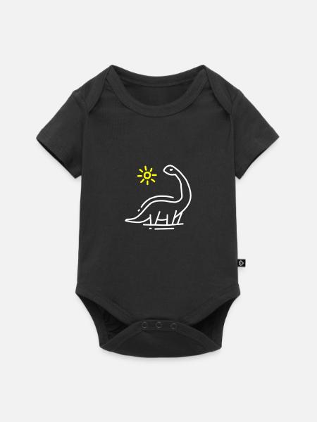 Dinosaurier - Baby Premium Kurzarmbody - Schwarz