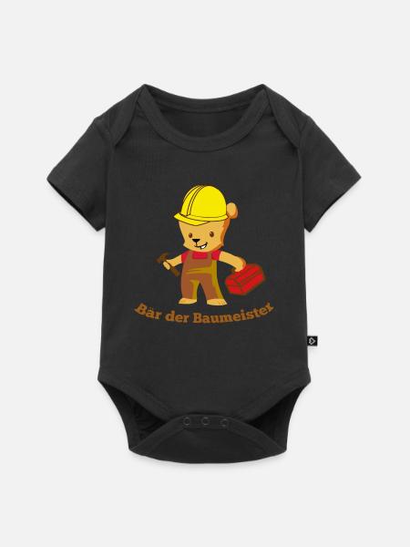 Bär der Baumeister - Baby Premium Kurzarmbody - Schwarz