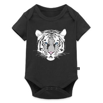 Tigre blanc - Body à manches courtes Premium Bébé - noir - Devant