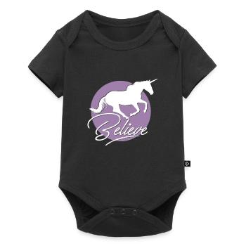 Einhorn - Baby Premium Kurzarmbody - Schwarz - Vorne