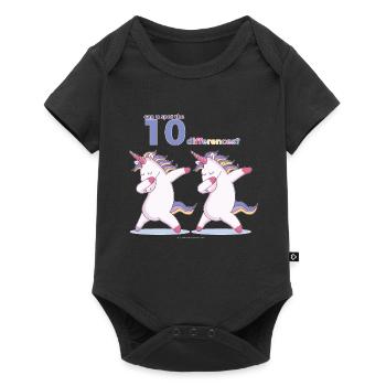 Einhorn - Baby Premium Kurzarmbody - Schwarz - Vorne