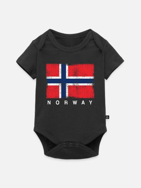 Norwegische Flagge - Premium kortærmet baby-body  - sort