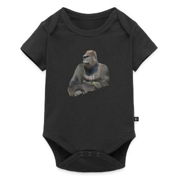 Gorilla - Baby Premium Kurzarmbody - Schwarz - Vorne