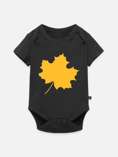 Blatt, der Herbst kann kommen - Baby Premium Kurzarmbody - Schwarz