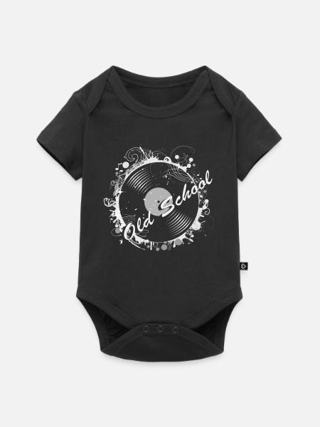 Schallplatte im Retro-Look - Baby Premium Kurzarmbody - Schwarz