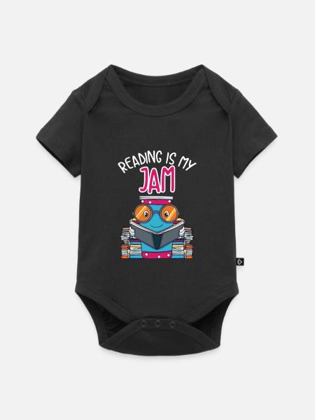 Bücher lesen Geschenk - Baby Premium Kurzarmbody - Schwarz