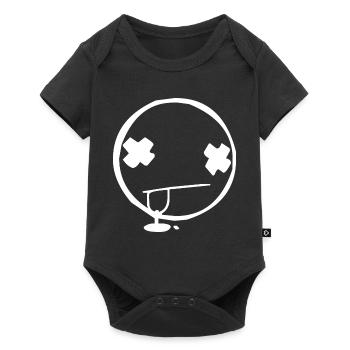 Smiley K.O schwarz - Baby Premium Kurzarmbody - Schwarz - Vorne