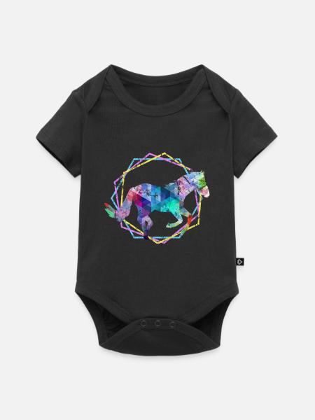 Pferd - Baby Premium Kurzarmbody - Schwarz