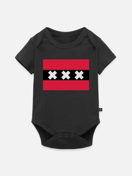 Flag of Amsterdam - Baby Premium short-sleeve bodysuit - black