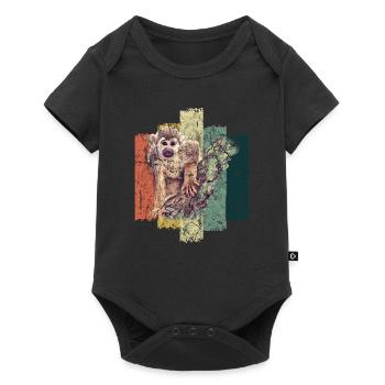 monkey - Baby Premium short-sleeve bodysuit - black - Front