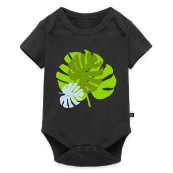 leaves - Baby Premium short-sleeve bodysuit - black - Front