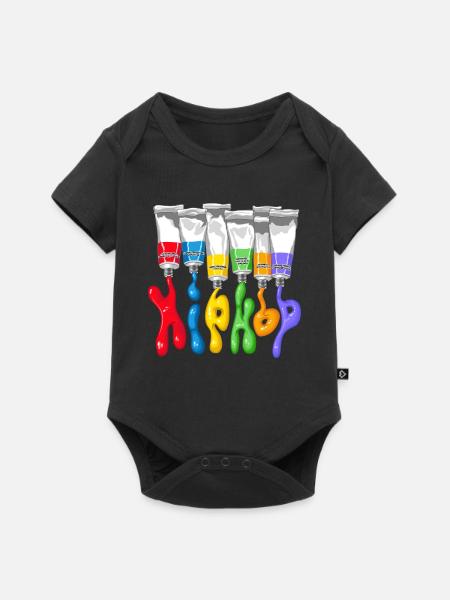 Hip Hop Rohre - Baby Premium Kurzarmbody - Schwarz
