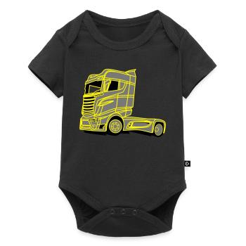 LKW Brummi - Baby Premium Kurzarmbody - Schwarz - Vorne
