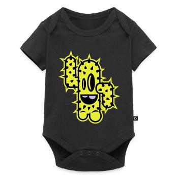 cactus high five comic - Baby Premium short-sleeve bodysuit - black - Front