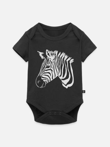 zebra light - Baby Premium Kurzarmbody - Schwarz