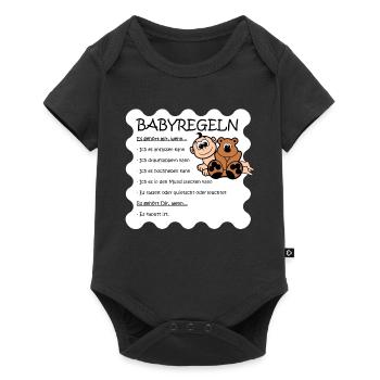 baby regulate - Baby Premium short-sleeve bodysuit - black - Front