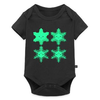 Poinsettia Star Christmas - Baby Premium short-sleeve bodysuit - black - Front