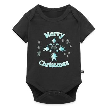 Étoile de Noël Merry Christmas - Body à manches courtes Premium Bébé - noir - Devant