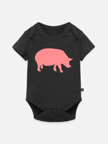 schwein - Baby Premium Kurzarmbody - Schwarz