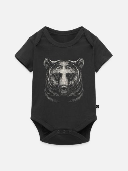 Bär - Baby Premium Kurzarmbody - Schwarz