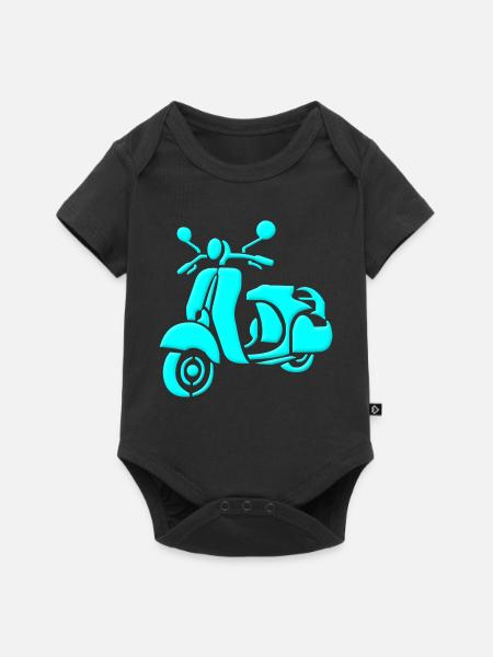 Retro Roller - Baby Premium Kurzarmbody - Schwarz