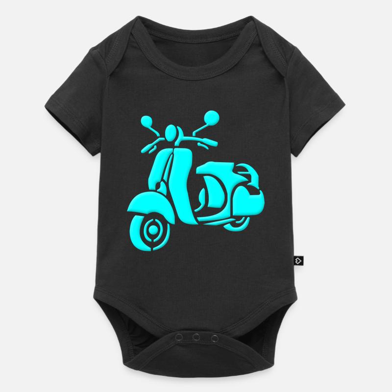 Retro Roller - Baby Premium Kurzarmbody - Schwarz