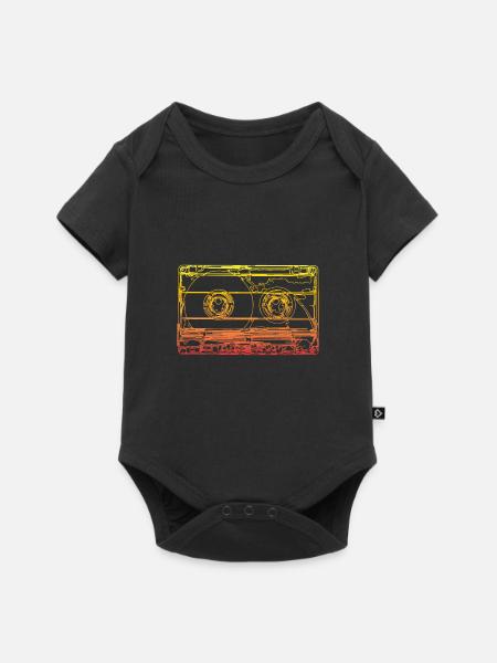 90er Musik - Baby Premium Kurzarmbody - Schwarz