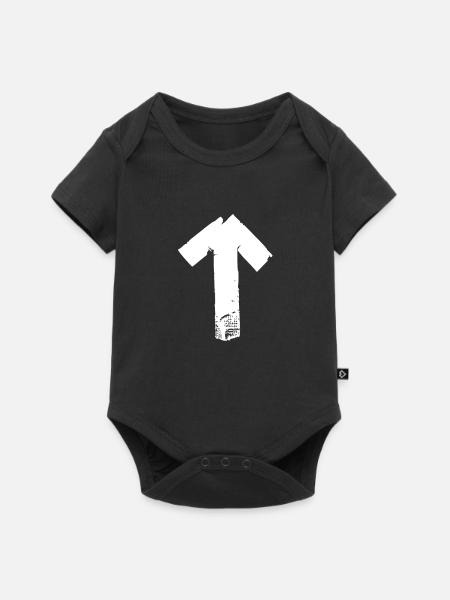 Pfeil hoch - weiß - Baby Premium Kurzarmbody - Schwarz