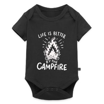 Camping - Life Is Better By The Campfire - Baby Premium short-sleeve bodysuit - black - Front