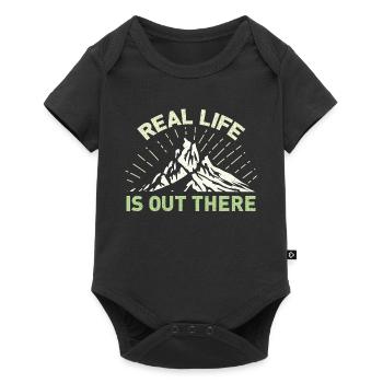 Real Life Is Out There - Baby Premium Kurzarmbody - Schwarz - Vorne