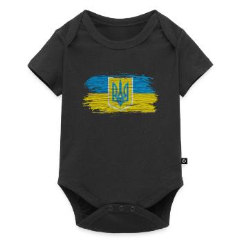 Drapeaux ukraine design avec les couleurs nationales - Body à manches courtes Premium Bébé - noir - Devant