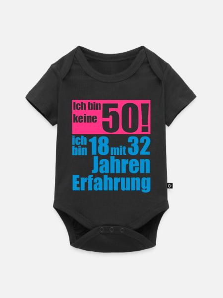 ich bin keine 50 jahre - Baby Premium Kurzarmbody - Schwarz