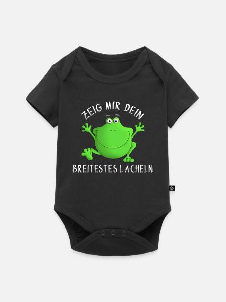 Lachen - Grinsen - Lächeln - Baby Premium Kurzarmbody - Schwarz