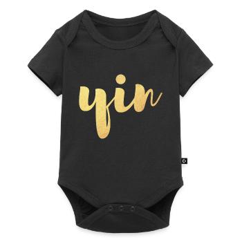 Yin (Yin et Yang) Gold Yoga Look partenaire - Body à manches courtes Premium Bébé - noir - Devant