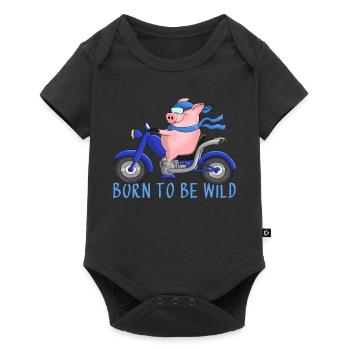 Ulkiger Motorradfahrer - Baby Premium Kurzarmbody - Schwarz - Vorne