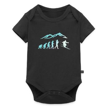 Ski Evolution Skifahrer Schnee Winter - Baby Premium Kurzarmbody - Schwarz - Vorne